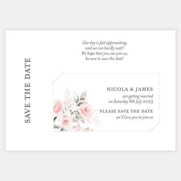 Blush Pink Flowers Save the Date Magnets