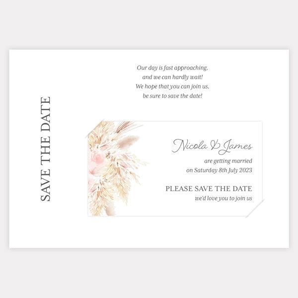 Pampas Floral Save the Date Magnets