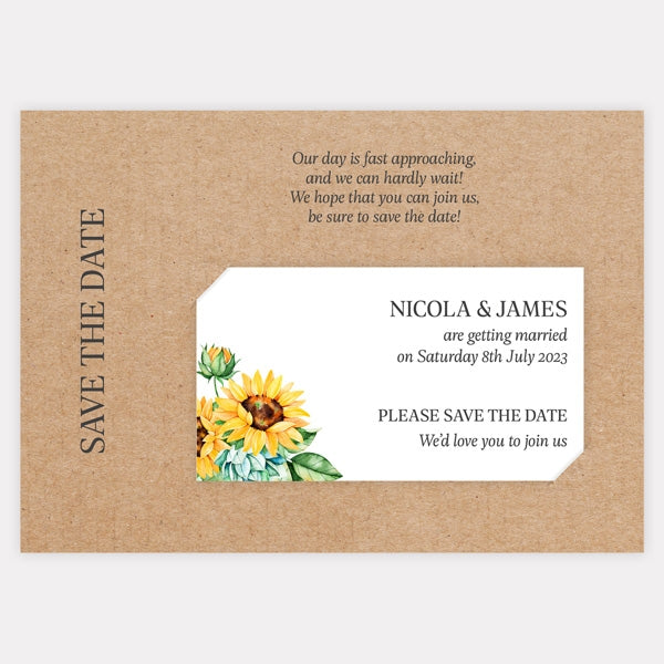 Watercolour Sunflowers Save the Date Magnets