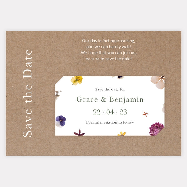 Pressed Flowers Save the Date Magnets