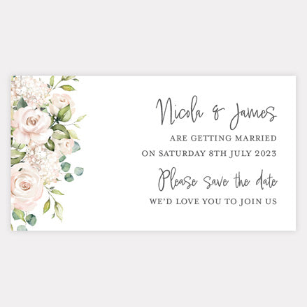 Cream Roses Save the Date Magnets