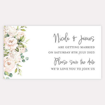 Cream Roses Save the Date Magnets