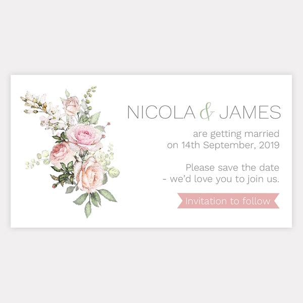 Pink Country Flowers Save the Date Magnets