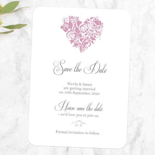 Ornate Heart - Save the Date Cards