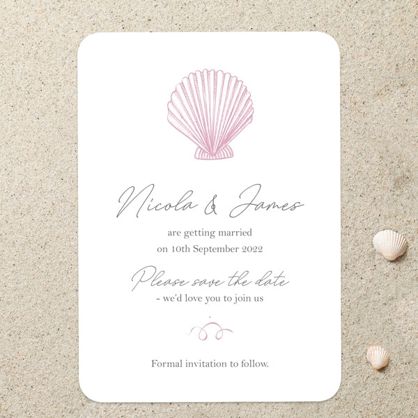 Pretty Seashells Save the Date Cards