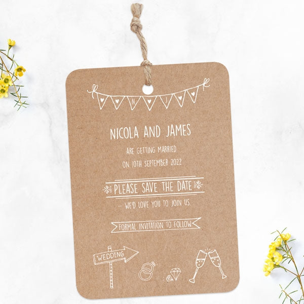 Rustic Wedding Charm Save the Date Cards