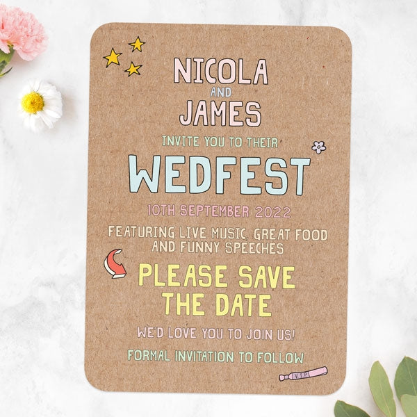 Summer Wedfest Save the Date Cards
