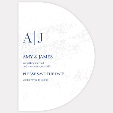 Textured Simplistic Monogram Iridescent Save the Date Cards