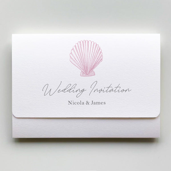 Pretty Seashells - Tri Fold Wedding Invitation & RSVP