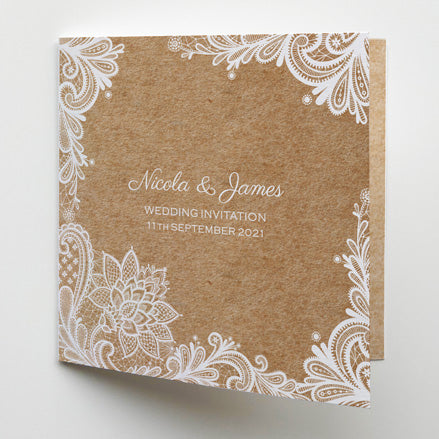 Rustic Wedding Lace Wedding Invitation