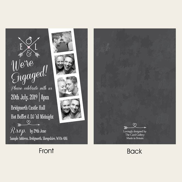 Engagement Party Invitations - Chalkboard Photo Booth