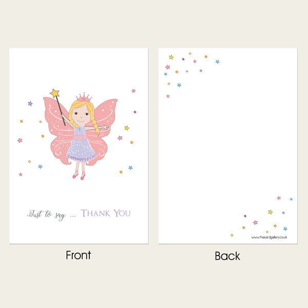 Ready to Write Kids Thank You Cards - Birthday Fairy - Pack of 10