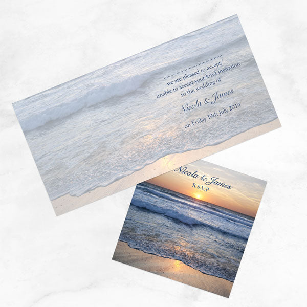 Sea Sunset - Wedding RSVP Cards