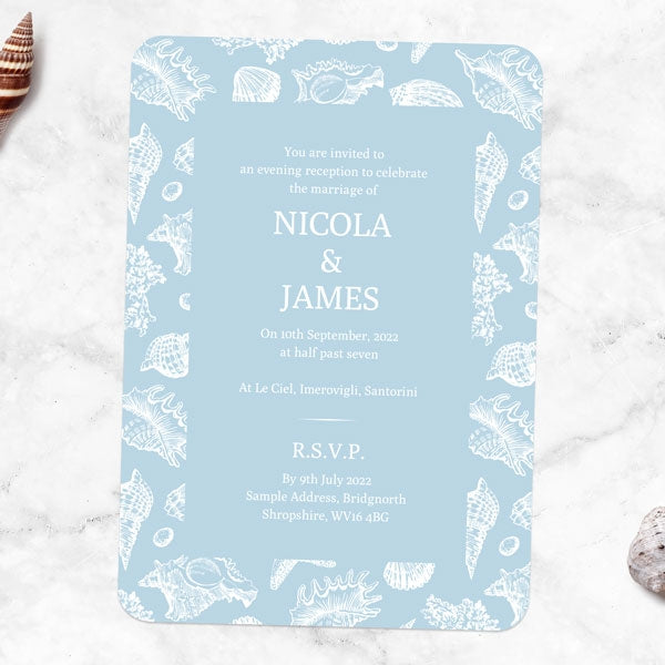 Seashell Elegance - Iridescent Evening Invitation