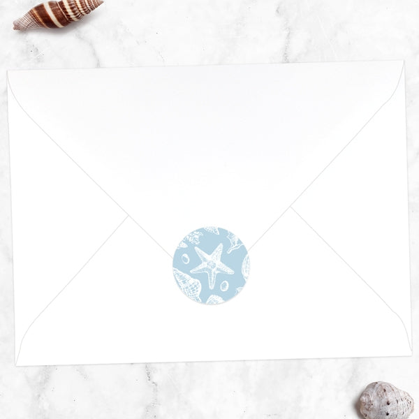 Seashell Elegance Envelope Seal - Pack of 70