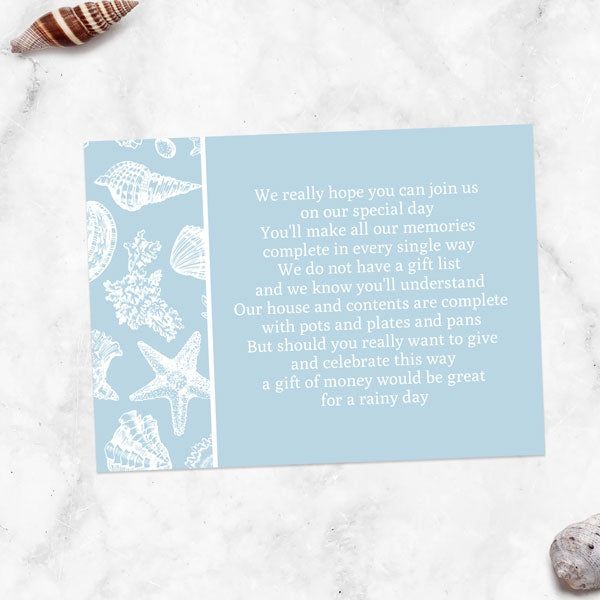 Seashell Elegance Iridescent Gift Poem Card