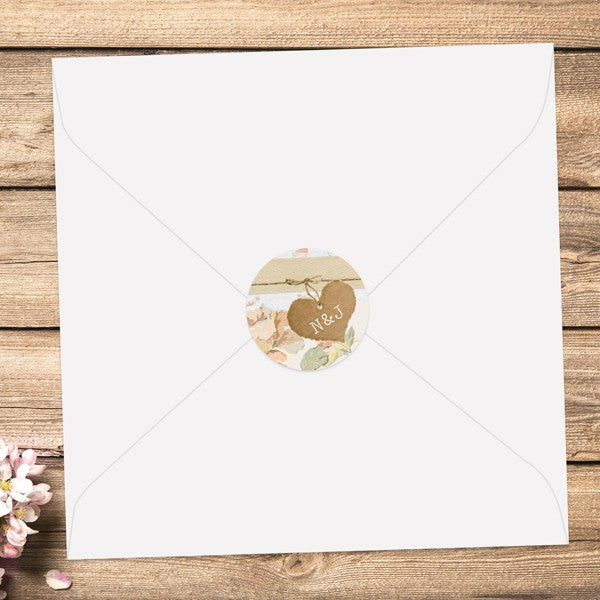 Shabby Chic Flowers - Wedding Envelope Seals