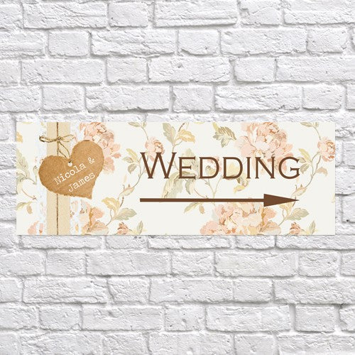 Shabby Chic Flowers - Arrow Wedding Signs