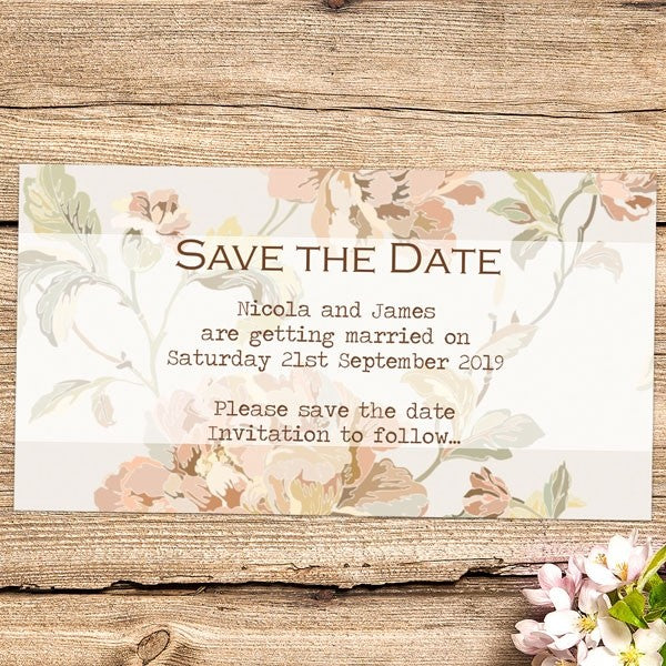 Shabby Chic Flowers - Save the Date Magnets