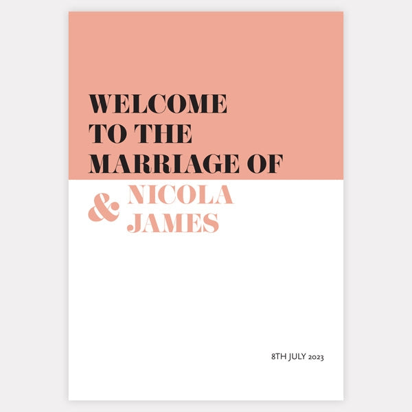 Colour Block Typography - Wedding Sign Range