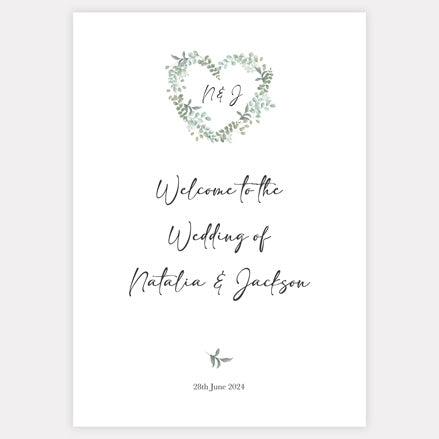 Eucalyptus Heart - Wedding Sign Range