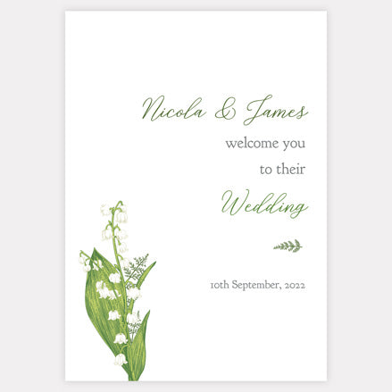 Lily of the Valley - Iridescent Wedding Sign Range