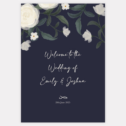Navy Country Flowers - Wedding Sign Range