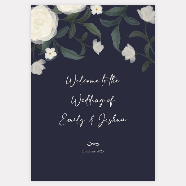 Navy Country Flowers - Wedding Sign Range