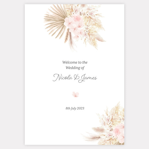 Pampas Floral - Wedding Sign Range