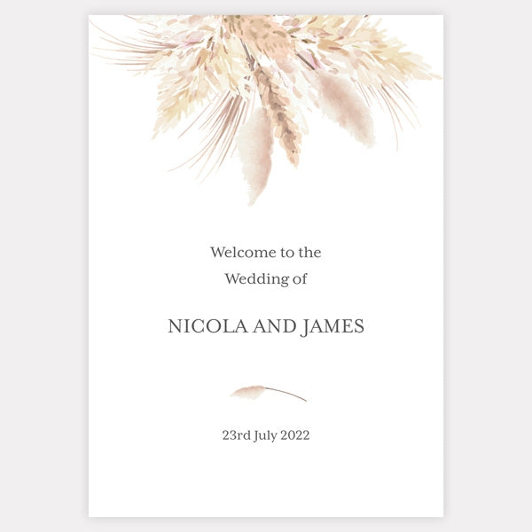 Pampas Grass - Wedding Sign Range