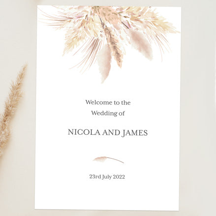 Pampas Grass - Wedding Sign Range