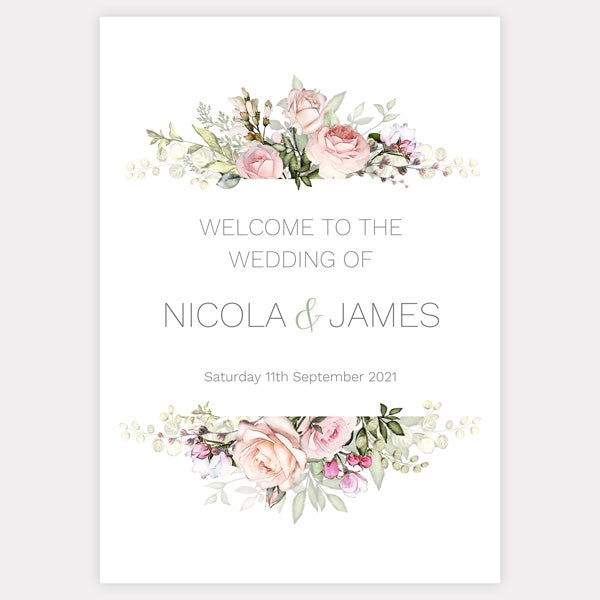 Pink Country Flowers - Wedding Sign Range