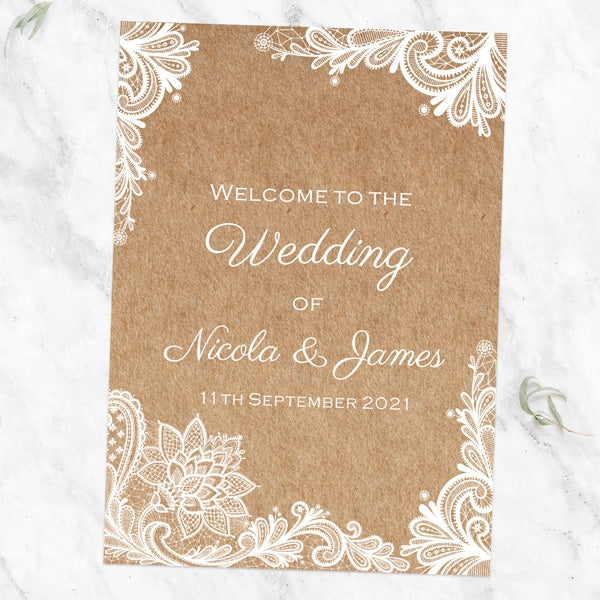 Rustic Wedding Lace - Wedding Sign Range