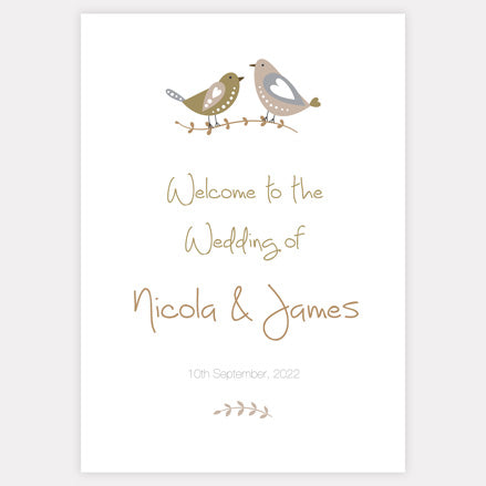 Rustic Woodland Birds - Wedding Sign Range