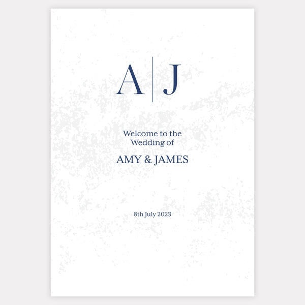 Textured Simplistic Monogram - Iridescent Wedding Sign Range - Fast ...