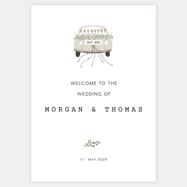 Vintage Classic Car - Wedding Sign Range