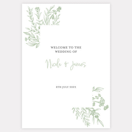 Wildflower Meadow Sketch - Iridescent Wedding Sign Range