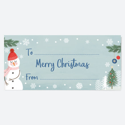 Snowman Scene - Gift Labels - Pack of 12