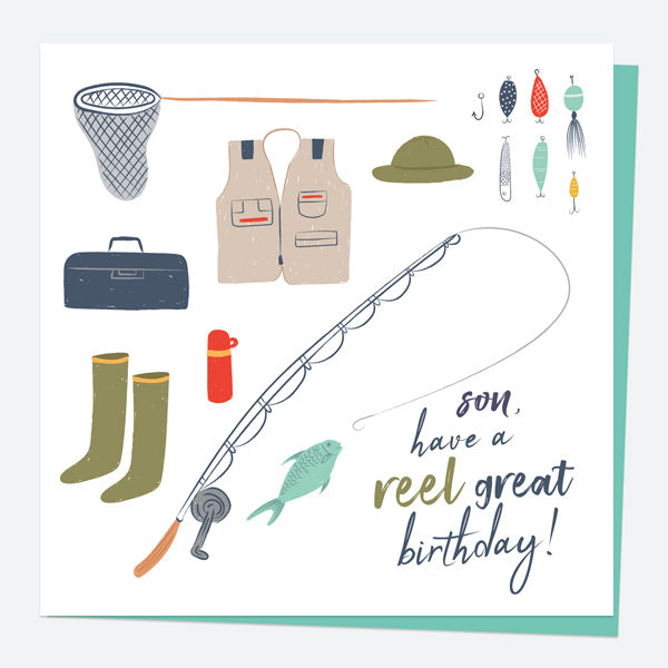 Son Birthday Card - Fishing - Reel Great - Son
