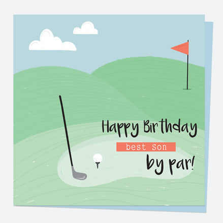 Son Birthday Card - Golf - Best Son by Par