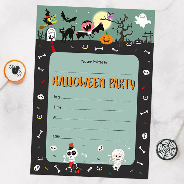 Spooky Fun - Halloween Notelet Invitation - Pack of 20