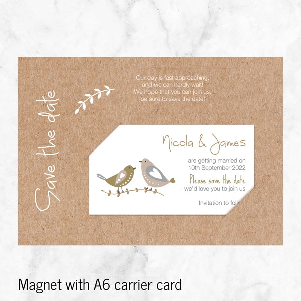 Rustic Woodland Birds Save the Date Magnets