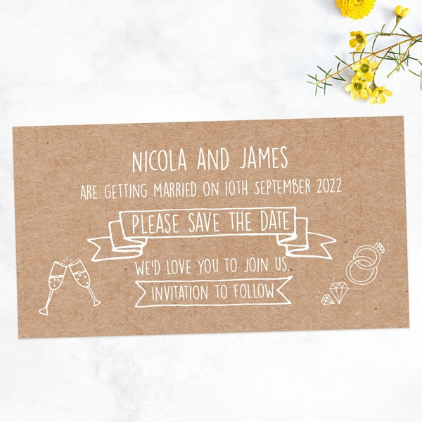 Rustic Wedding Charm Save the Date Magnets