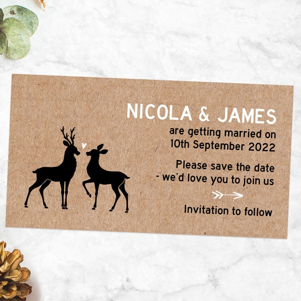 Rustic Woodland Deer Save the Date Magnets