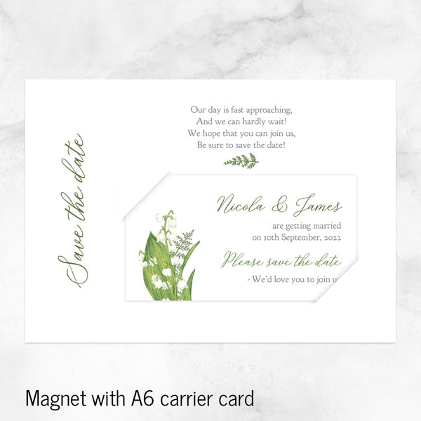 Lily of the Valley Iridescent Save the Date Magnets