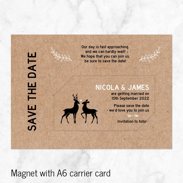 Rustic Woodland Deer Save the Date Magnets