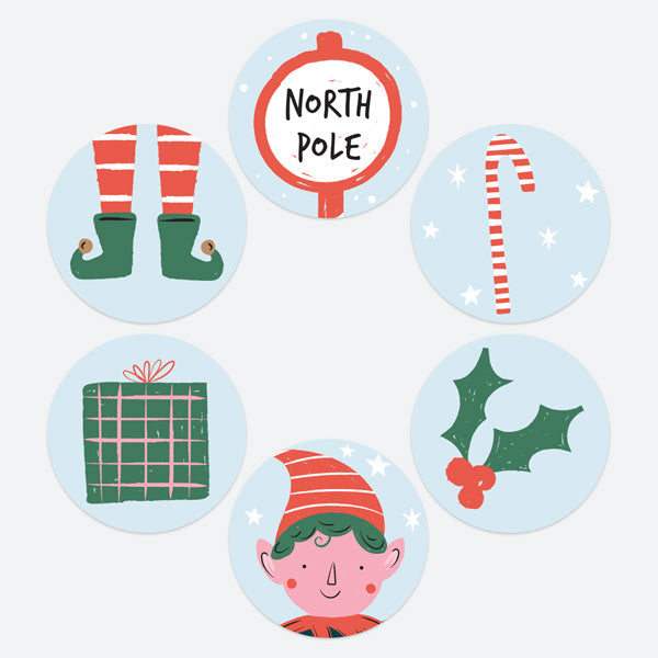 Elf - Christmas Stickers - Pack of 48
