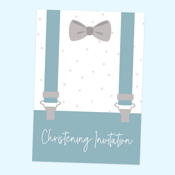 Christening Invitations - Suited & Booted - Pack of 10