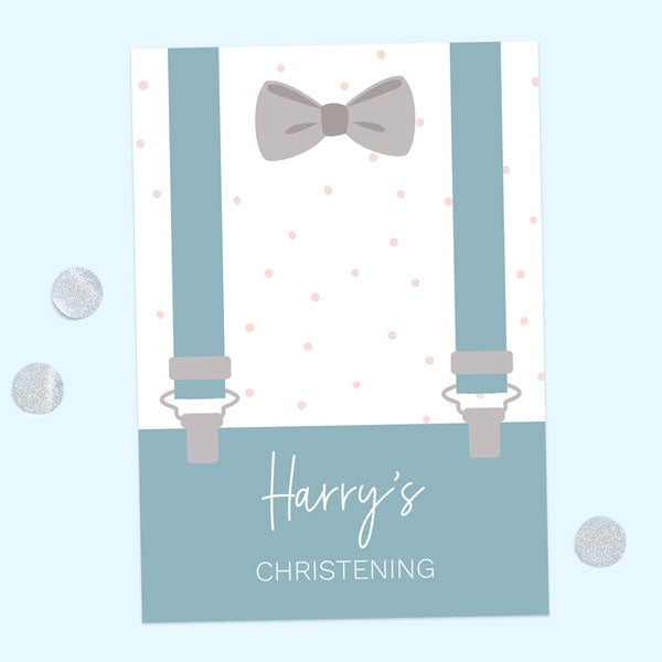 Christening Invitations - Suited & Booted - Pack of 10