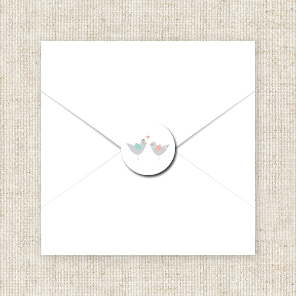 Summer Love Birds Envelope Seal - Pack of 70